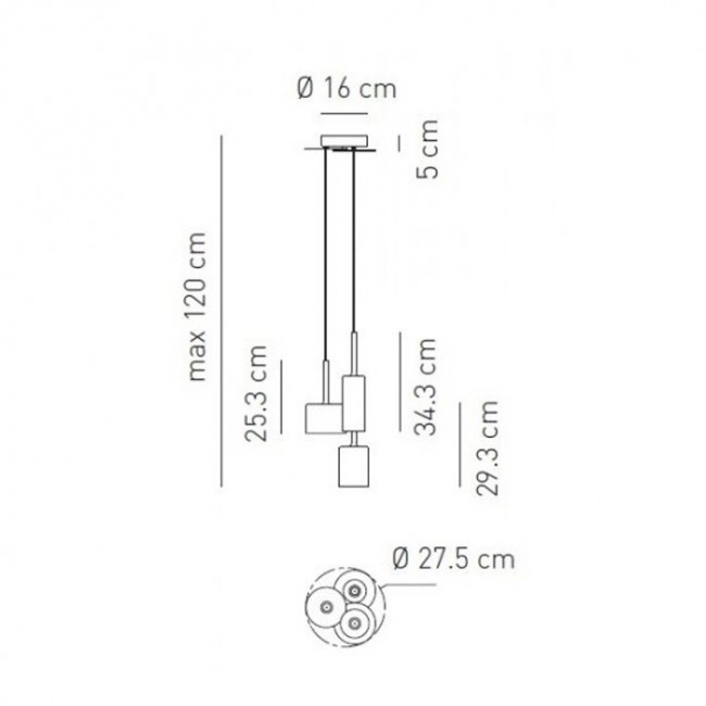 Подвесной светильник Axo Light Spillray SP SPILL 3 Grigio SPSPILL3GRCR12V Подвесной светильник Axo Light Spillray SP SPILL 3 Grigio SPSPILL3GRCR12V