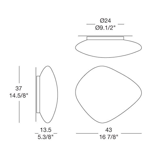 Настенно-потолочный светильник Leucos Stone P 0002684 Настенно-потолочный светильник Leucos Stone P 0002684