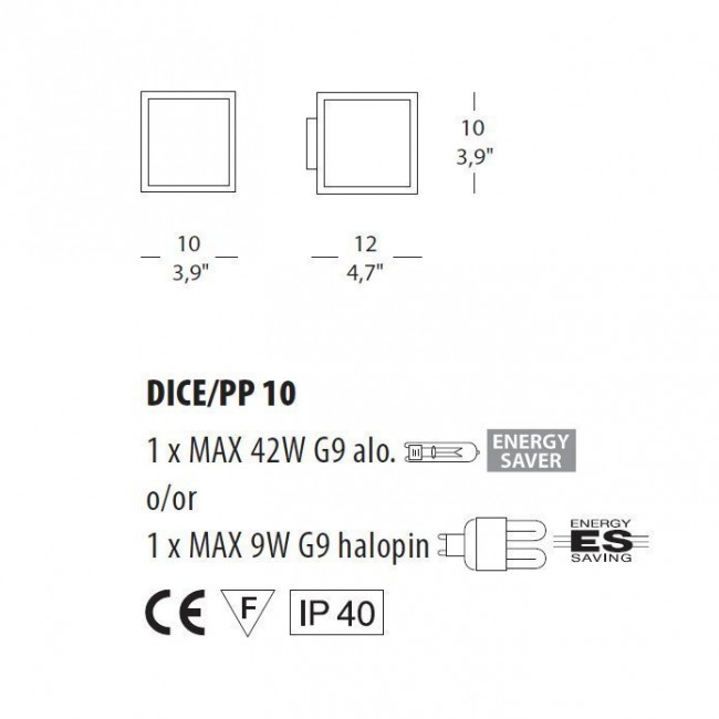 Настенно-потолочный светильник Morosini Dice PP10 0360PP08BLAL Настенно-потолочный светильник Morosini Dice PP10 0360PP08BLAL