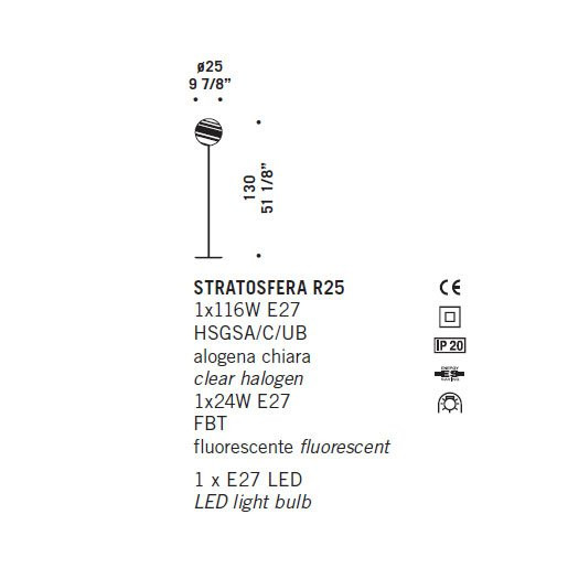 Торшер De Majo STRATOSFERA R25 0STRA0R25 Торшер De Majo STRATOSFERA R25 0STRA0R25