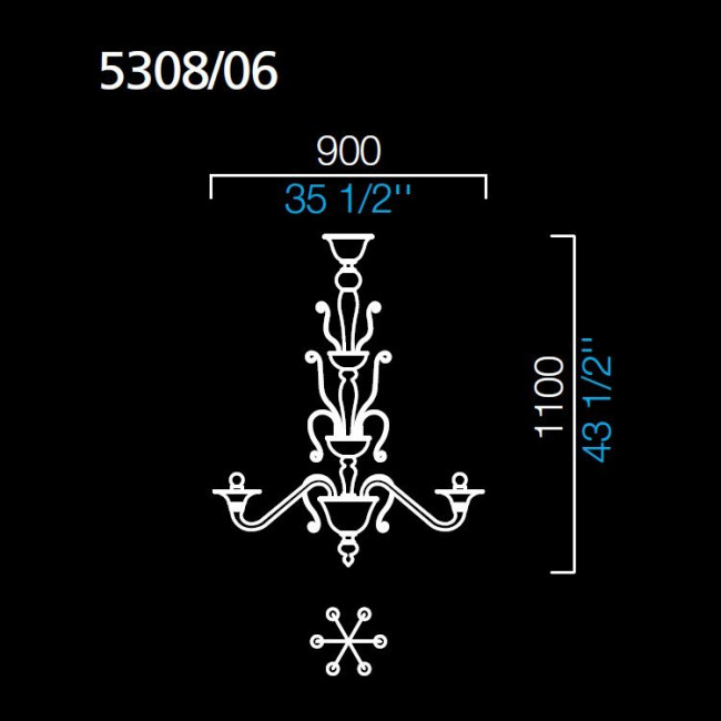 Люстра Barovier&Toso Redon 5308/06/CC