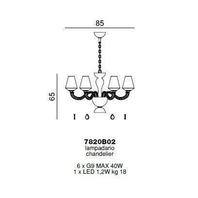 Люстра Beby Group Pure 7820B02 Chrome Silver Cortina Black Lilac