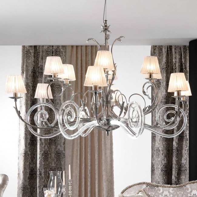 Люстра Masca Corinto 1841/12 Argento ametista / Glass 539 Люстра Masca Corinto 1841/12 Argento ametista / Glass 539