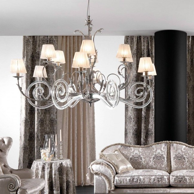 Люстра Masca Corinto 1841/12 Argento ametista / Glass 539 Люстра Masca Corinto 1841/12 Argento ametista / Glass 539