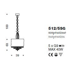 Подвесной светильник IDL Crystal blade 512/5SG Chrome Подвесной светильник IDL Crystal blade 512/5SG Chrome