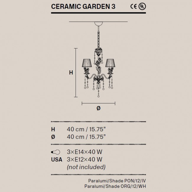 Люстра Masiero Ceramic Garden 3 V13 / PON/12/IV