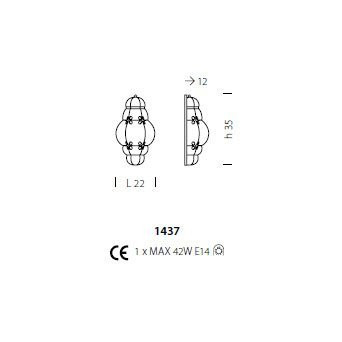 Настенный светильник Sylcom Tiepolo 1437 INOX AMT