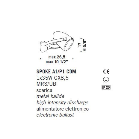 Потолочный светильник De Majo SPOKE A1/P1 CDM 0SPOK0A18 Потолочный светильник De Majo SPOKE A1/P1 CDM 0SPOK0A18