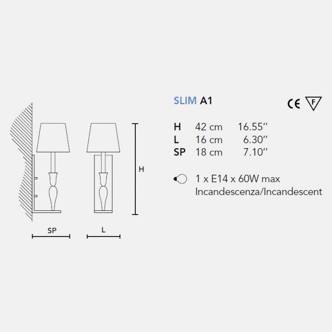 Бра Masiero Slim A1 F01 / SHA / BK-GD Бра Masiero Slim A1 F01 / SHA / BK-GD