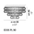 Потолочый светильник Vistosi Ecos PL 90 E27 BC CR Потолочый светильник Vistosi Ecos PL 90 E27 BC CR
