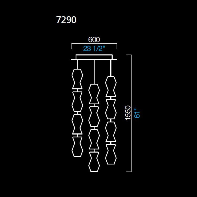 Подвесной светильник Barovier&Toso Escher 7290/CC Подвесной светильник Barovier&Toso Escher 7290/CC