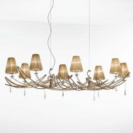 Люстра IDL Flame 524/8R antique bronze+nickel brown organza Люстра IDL Flame 524/8R antique bronze+nickel brown organza