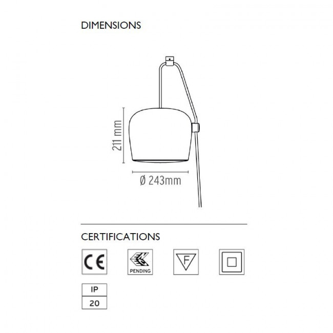 Подвесной светильник Flos AIM Cable Plug Black F0092030
