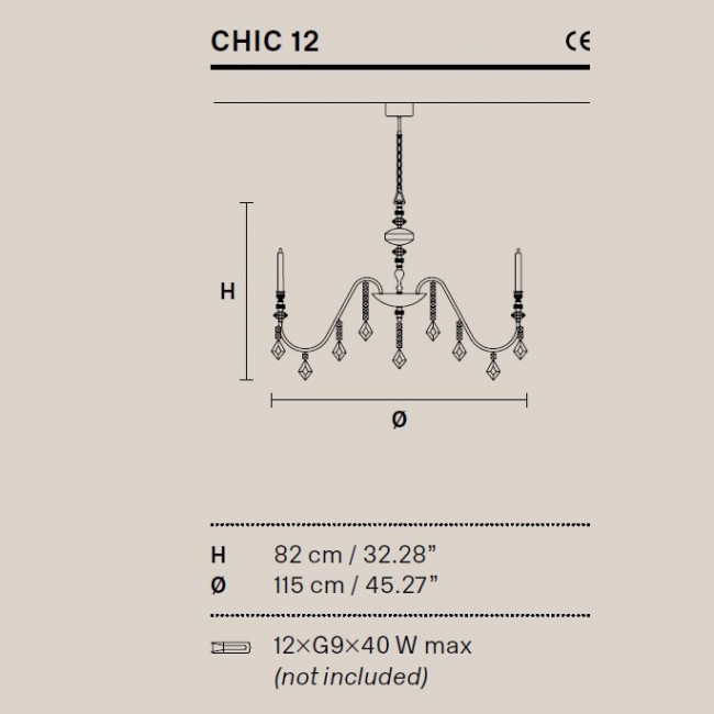 Люстра Masiero Chic 12 F01 Люстра Masiero Chic 12 F01