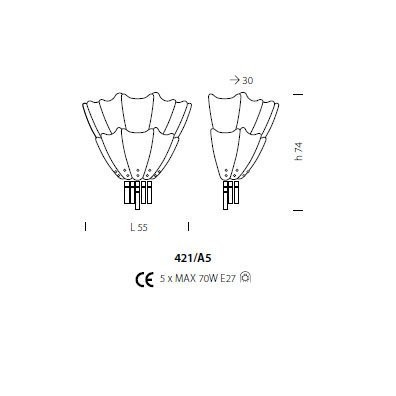 Бра Sylcom Manin 421/A5 CR Бра Sylcom Manin 421/A5 CR