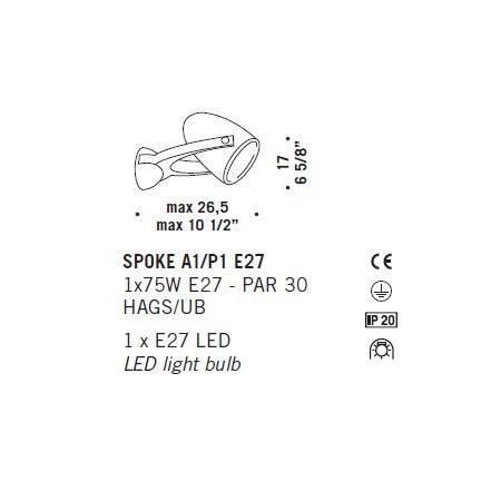 Потолочный светильник De Majo SPOKE A1/P1 E27 0SPOK0A15 Потолочный светильник De Majo SPOKE A1/P1 E27 0SPOK0A15