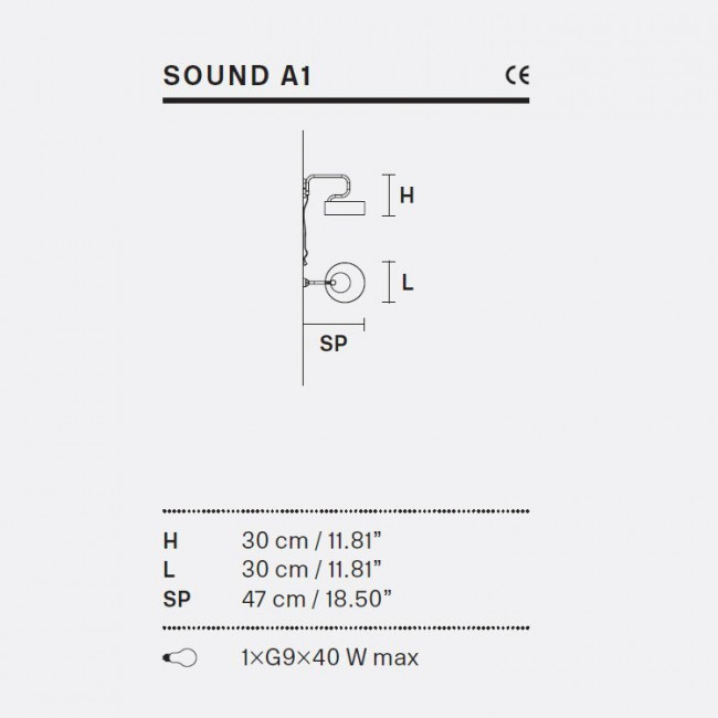 Бра Masiero SOUND A1 G12
