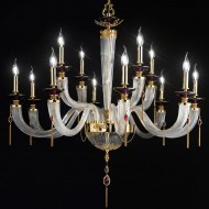 Люстра Euroluce Julienne L8+4 Gold Clear Люстра Euroluce Julienne L8+4 Gold Clear