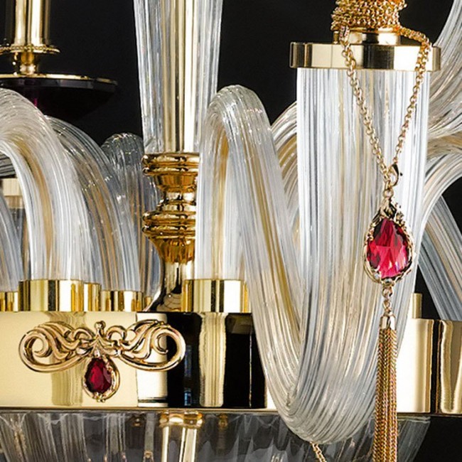 Люстра Euroluce Julienne L8+4 Gold Clear Люстра Euroluce Julienne L8+4 Gold Clear