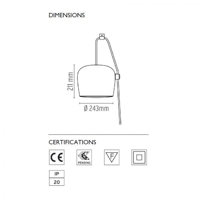 Подвесной светильник Flos AIM Cable Plug White F0092009