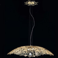 Подвесной светильник IDL Crystal marine 491/6 light gold with ruby crystals Подвесной светильник IDL Crystal marine 491/6 light gold with ruby crystals