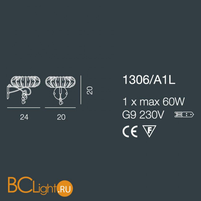 Бра Bellart Dream 1306/A1L 03+10/P05 Бра Bellart Dream 1306/A1L 03+10/P05