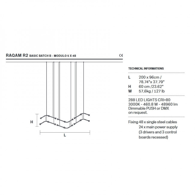 Подвесной светильник Masiero Raqam R2 BASIC BATCH B – MODULO 5 × 48 CH TR Подвесной светильник Masiero Raqam R2 BASIC BATCH B – MODULO 5 × 48 CH TR