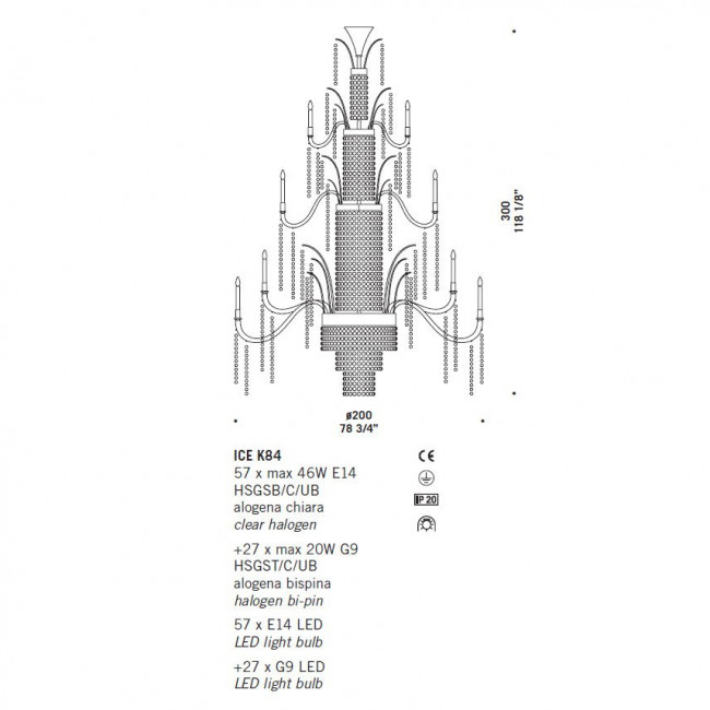 Потолочная люстра De Majo ICE K84 0ICE00K84 Потолочная люстра De Majo ICE K84 0ICE00K84