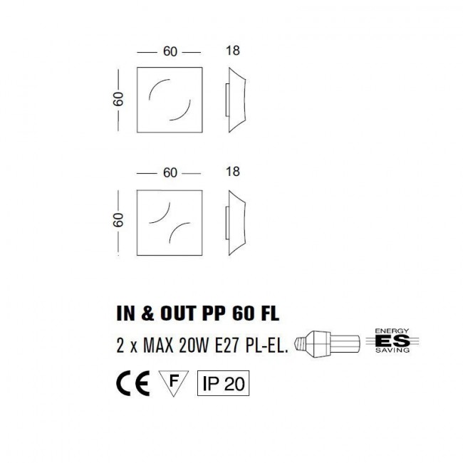 Настенно-потолочный светильник Morosini In&Out PL60 FL 0600PP06AVFL Настенно-потолочный светильник Morosini In&Out PL60 FL 0600PP06AVFL