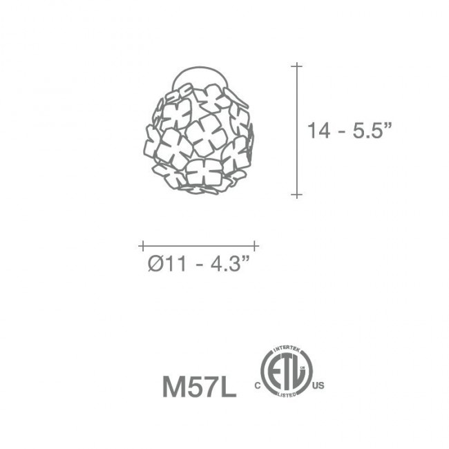 Потолочный светильник Terzani Orten'zia M57L E7 C8 Потолочный светильник Terzani Orten'zia M57L E7 C8