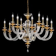 Люстра Euroluce Atalia L8+4 gold Amber Люстра Euroluce Atalia L8+4 gold Amber