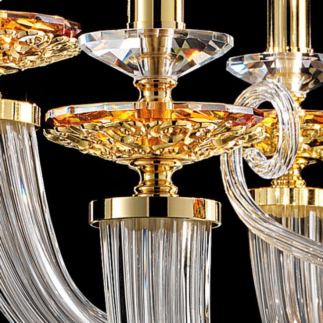 Люстра Euroluce Atalia L8+4 gold Amber Люстра Euroluce Atalia L8+4 gold Amber