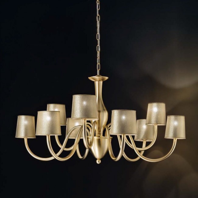 Люстра IDL Grace 530/6+3 brushed gold / gold lame Люстра IDL Grace 530/6+3 brushed gold / gold lame