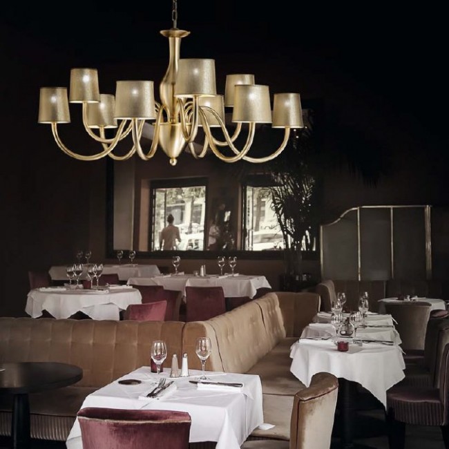 Люстра IDL Grace 530/6+3 brushed gold / gold lame Люстра IDL Grace 530/6+3 brushed gold / gold lame