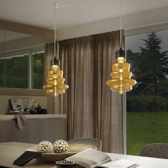 Подвесной светильник Evi Style Trottola Nero Ambra Подвесной светильник Evi Style Trottola Nero Ambra