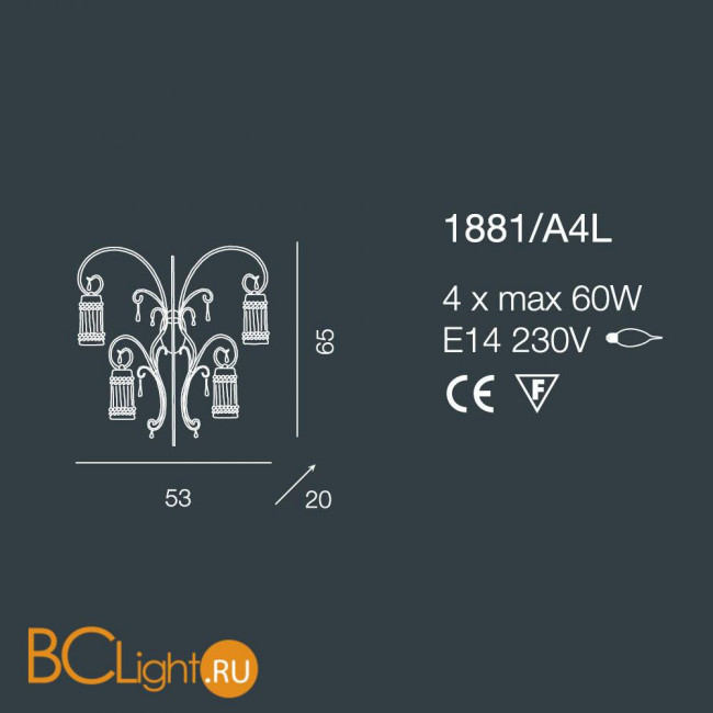 Бра Bellart Casanova 1881/A4L 01/V03 Бра Bellart Casanova 1881/A4L 01/V03
