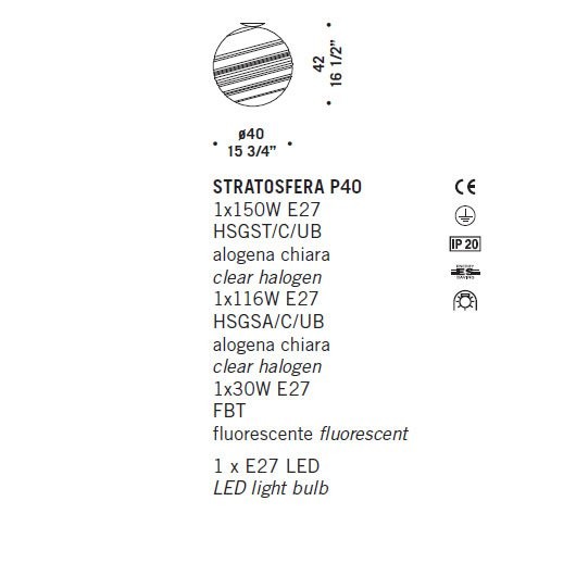 Потолочный светильник De Majo STRATOSFERA P40 0STRA0P40 Потолочный светильник De Majo STRATOSFERA P40 0STRA0P40