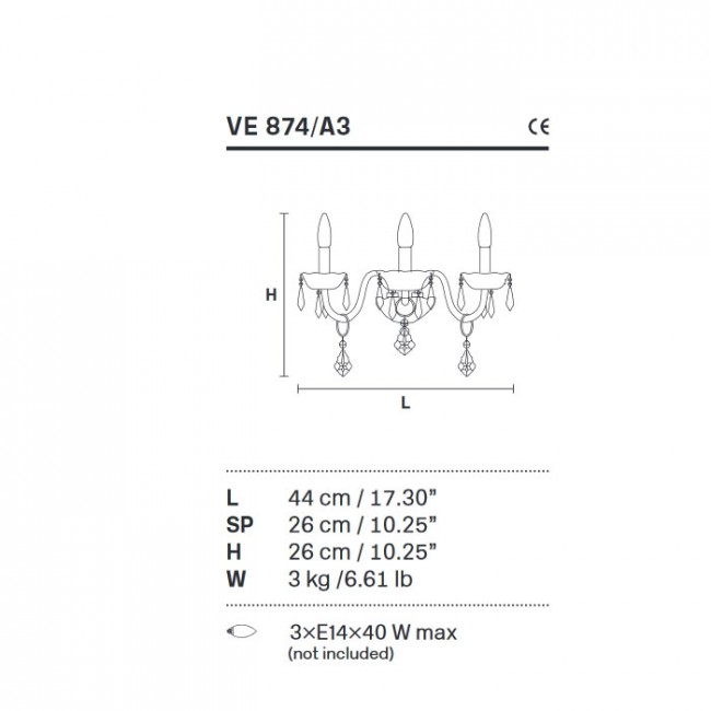 Бра Masiero Bohemia VE 874/A3 Cut Бра Masiero Bohemia VE 874/A3 Cut