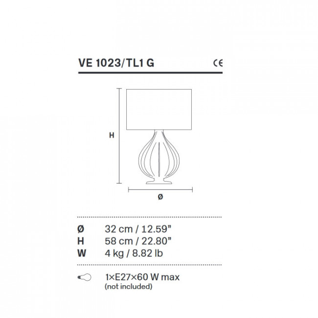 Настольная лампа Masiero Table lamps VE 1023 TL1 G