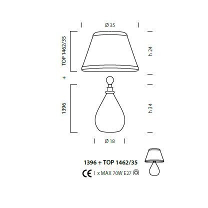Настольная лампа Sylcom Scrigno 1396 K CR + TOP 1462/35 ORO