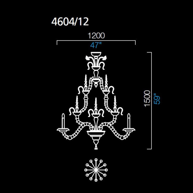 Люстра Barovier&Toso 4604 4604/12/CC Люстра Barovier&Toso 4604 4604/12/CC