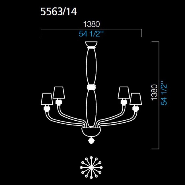 Люстра Barovier&Toso Rotterdam 5563/14/VI/NN