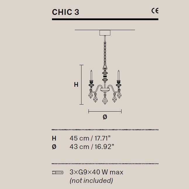 Люстра Masiero Chic 3 F02 Люстра Masiero Chic 3 F02