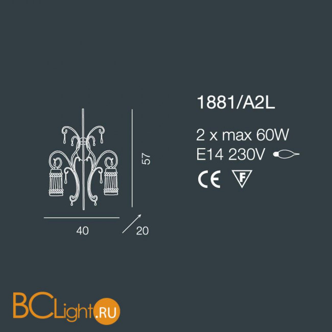 Бра Bellart Casanova 1881/A2L 11/V03