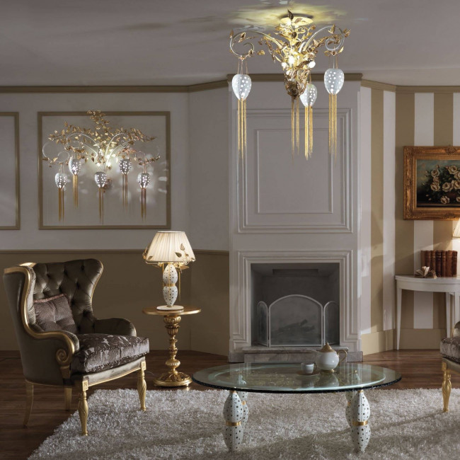 Потолочная люстра Masca Fantasia 1881/3 Bianco lucido oro Потолочная люстра Masca Fantasia 1881/3 Bianco lucido oro