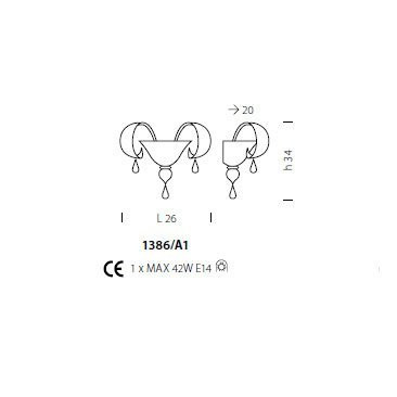 Бра Sylcom Molin 1386/A1 D CR.ORO Бра Sylcom Molin 1386/A1 D CR.ORO