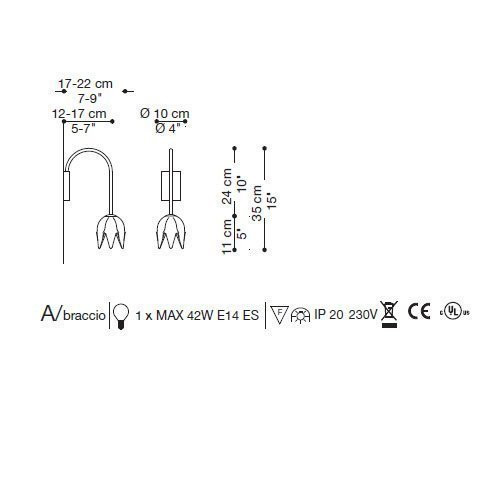 Бра La Murrina 738 - A Braccio piccolo DD-3S Бра La Murrina 738 - A Braccio piccolo DD-3S