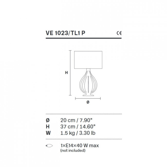 Настольная лампа Masiero Table lamps VE 1023 TL1 P