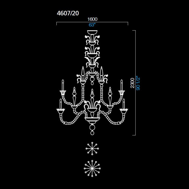 Люстра Barovier&Toso 4607 4607/20/CC Люстра Barovier&Toso 4607 4607/20/CC