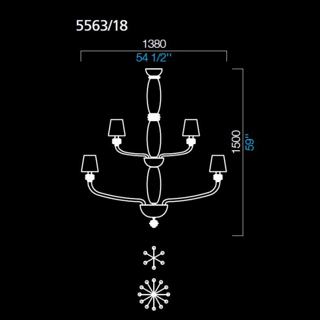 Люстра Barovier&Toso Rotterdam 5563/18/CA/NN